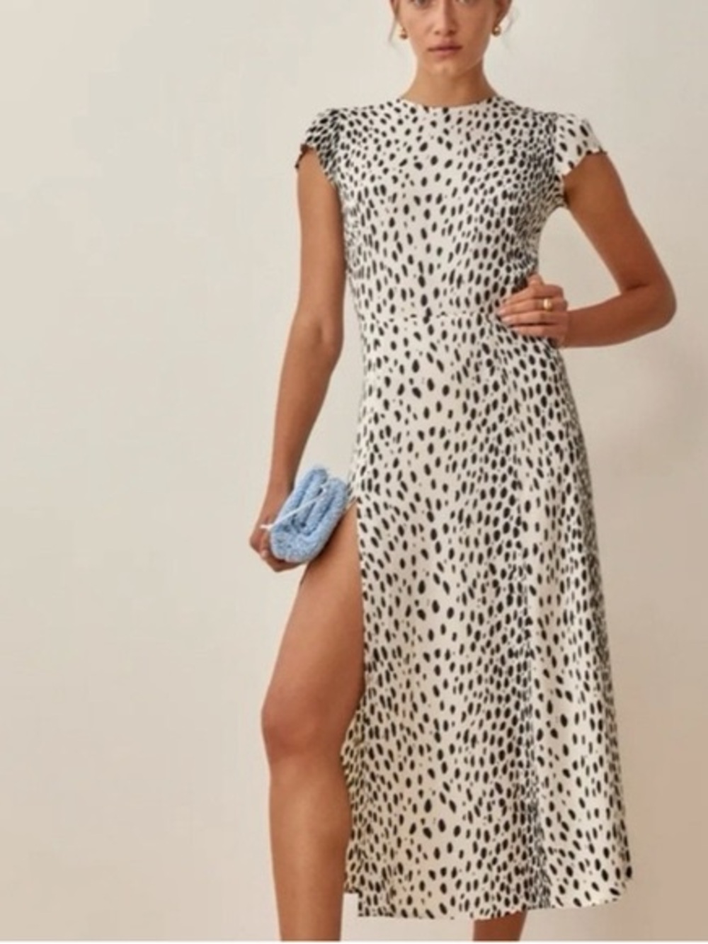 Reformation Gavin Dress in Snow Leopard Spot